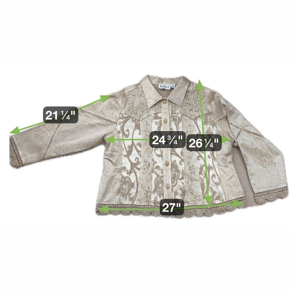 Flashback Couture Embroidered Beaded Jacket Size … - image 2